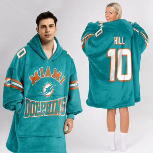 Miami Dolphins Football Unisex Blanket Hoodie Custom Name And Number