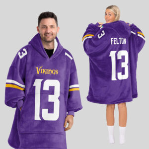 Minnesota Vikings Football Unisex Blanket Hoodie Custom Name And Number
