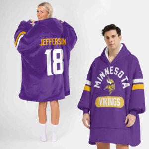 Minnesota Vikings Football Unisex Blanket Hoodie Custom Name And Number