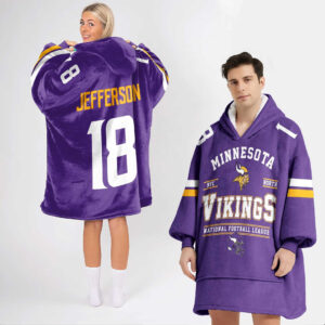 Minnesota Vikings Football Unisex Blanket Hoodie Custom Name And Number