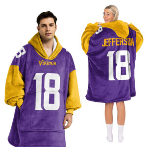 Minnesota Vikings Football Unisex Blanket Hoodie Custom Name And Number