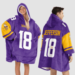 Minnesota Vikings Football Unisex Blanket Hoodie Custom Name And Number