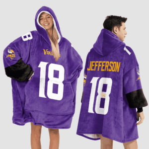 Minnesota Vikings Football Unisex Blanket Hoodie Custom Name And Number