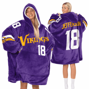Minnesota Vikings Football Unisex Blanket Hoodie Custom Name And Number