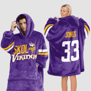 Minnesota Vikings Football Unisex Blanket Hoodie Custom Name And Number