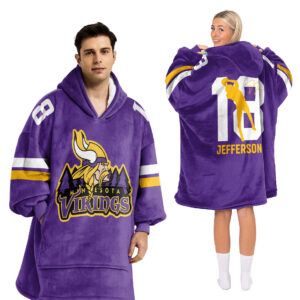 Minnesota Vikings Football Unisex Blanket Hoodie Custom Name And Number