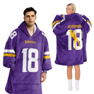Minnesota Vikings Football Unisex Blanket Hoodie Custom Name And Number