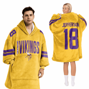 Minnesota Vikings Football Unisex Blanket Hoodie Custom Name And Number