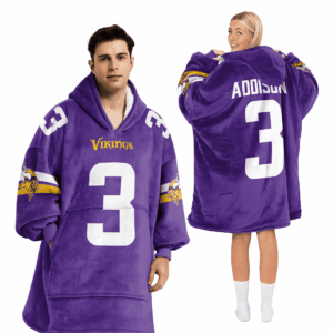 Minnesota Vikings Football Unisex Blanket Hoodie Custom Name And Number
