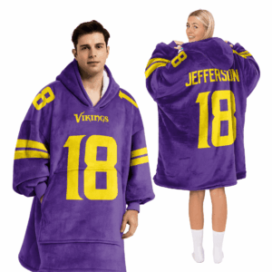 Minnesota Vikings Football Unisex Blanket Hoodie Custom Name And Number