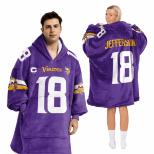 Minnesota Vikings Football Unisex Blanket Hoodie Custom Name And Number