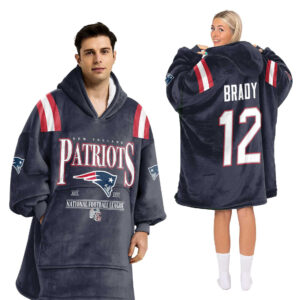 New England Patriots Football Unisex Blanket Hoodie Custom Name And Number