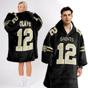 New Orleans Saints Football Unisex Blanket Hoodie Custom Name And Number
