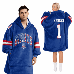 New York Giants Football Unisex Blanket Hoodie Custom Name And Number