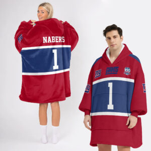 New York Giants Football Unisex Blanket Hoodie Custom Name And Number
