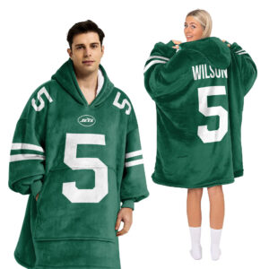 New York Jets Football Unisex Blanket Hoodie Custom Name And Number