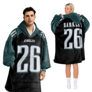 Philadelphia Eagles Football Unisex Blanket Hoodie Custom Name And Number