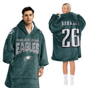 Philadelphia Eagles Football Unisex Blanket Hoodie Custom Name And Number