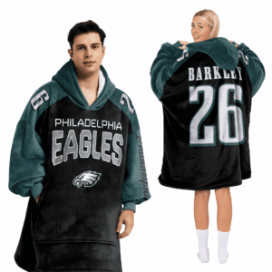 Philadelphia Eagles Football Unisex Blanket Hoodie Custom Name And Number