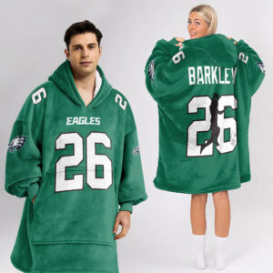 Philadelphia Eagles Football Unisex Blanket Hoodie Custom Name And Number