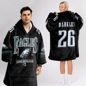 Philadelphia Eagles Football Unisex Blanket Hoodie Custom Name And Number