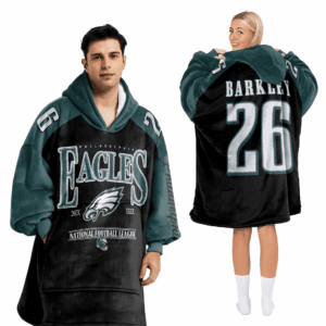 Philadelphia Eagles Football Unisex Blanket Hoodie Custom Name And Number
