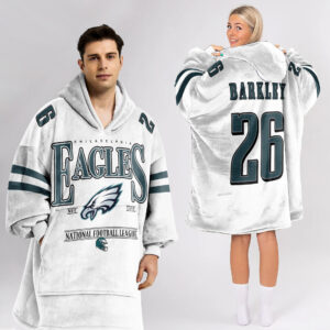 Philadelphia Eagles Football Unisex Blanket Hoodie Custom Name And Number