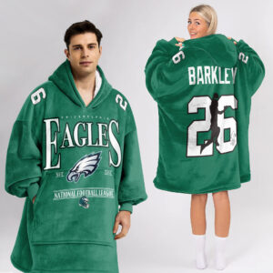 Philadelphia Eagles Football Unisex Blanket Hoodie Custom Name And Number