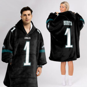 Philadelphia Eagles Football Unisex Blanket Hoodie Custom Name And Number