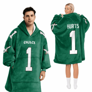 Philadelphia Eagles Football Unisex Blanket Hoodie Custom Name And Number