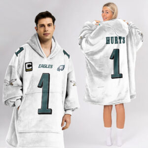 Philadelphia Eagles Football Unisex Blanket Hoodie Custom Name And Number
