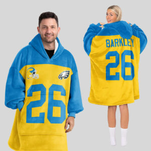Philadelphia Eagles Football Unisex Blanket Hoodie Custom Name And Number