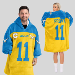 Philadelphia Eagles Football Unisex Blanket Hoodie Custom Name And Number