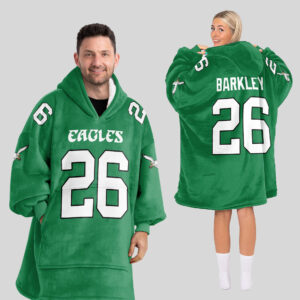 Philadelphia Eagles Football Unisex Blanket Hoodie Custom Name And Number