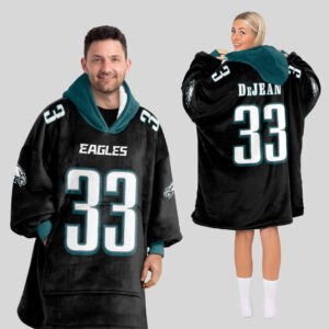 Philadelphia Eagles Football Unisex Blanket Hoodie Custom Name And Number