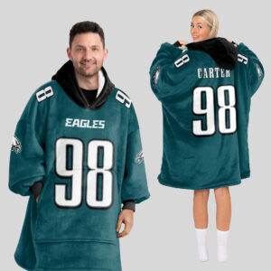 Philadelphia Eagles Football Unisex Blanket Hoodie Custom Name And Number