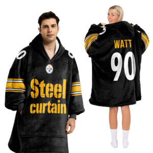 Pittsburgh Steelers Football Unisex Blanket Hoodie Custom Name And Number