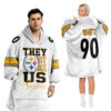 Pittsburgh Steelers Football Unisex Blanket Hoodie Custom Name And Number