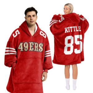 San Francisco 49ers Football Unisex Blanket Hoodie Custom Name And Number