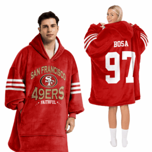 San Francisco 49ers Football Unisex Blanket Hoodie Custom Name And Number