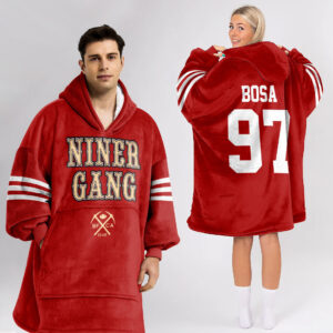 San Francisco 49ers Football Unisex Blanket Hoodie Custom Name And Number