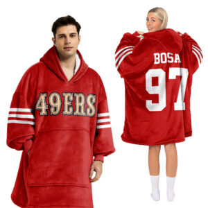 San Francisco 49ers Football Unisex Blanket Hoodie Custom Name And Number