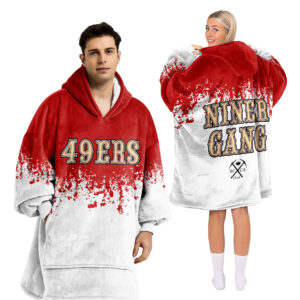 San Francisco 49ers Football Unisex Blanket Hoodie Custom Name And Number