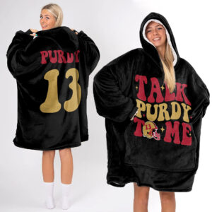 San Francisco 49ers Football Unisex Blanket Hoodie Custom Name And Number