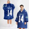 Seattle Seahawks Football Unisex Blanket Hoodie Custom Name And Number