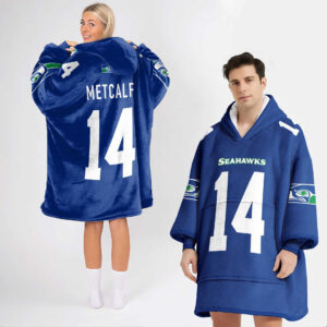 Seattle Seahawks Football Unisex Blanket Hoodie Custom Name And Number
