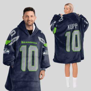 Seattle Seahawks Football Unisex Blanket Hoodie Custom Name And Number