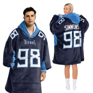 Tennessee Titans Football Unisex Blanket Hoodie Custom Name And Number