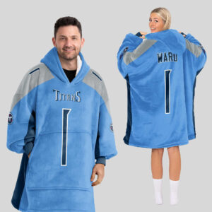 Tennessee Titans Football Unisex Blanket Hoodie Custom Name And Number
