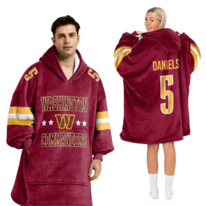 Washington Commanders Football Unisex Blanket Hoodie Custom Name And Number